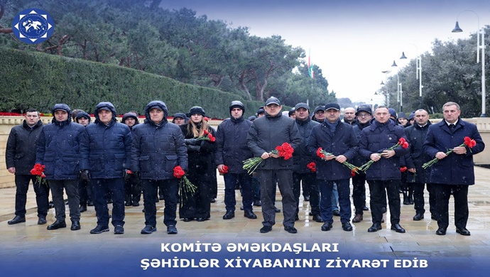 Komitə əməkdaşları Şəhidlər xiyabanını ziyarət edib